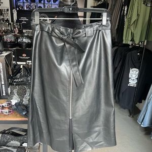 Tabari long leather skirt